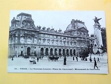 Paris France vintage postcard Louvre Carousel Square Gambetta Monument  picture