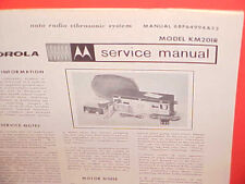 1966 MOTOROLA AUTO CAR RADIO VIBRASONIC SYSTEM SERVICE MANUAL BROCHURE KM201R picture
