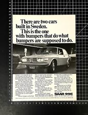 Vintage 1972 Saab 99E Print Ad Bumpers Do What Bumpers Are Supposed To Do picture