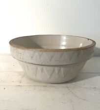 Antique Sawtooth Stoneware Mixing Bowl 11” Pottery Crock picture