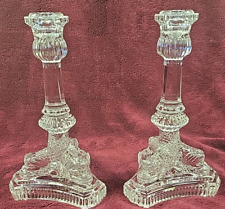 Vintage Tiffany & Co Crystal Dolphin Fish Candlesticks Holders picture