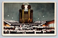 Morman Tabernacle Choir and Organ Salt Lake City Utah Postcard picture