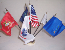 New 6 pc 4x6 inch US military flag desk set USMC ARMY NAVY Flags usa seller picture