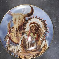 Vintage Native American “Sioux Chief” Decorative Plate Franklin Mint Paul Calle picture