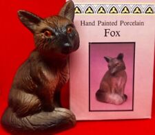 Vintage Fox GOT Porcelain Hand Painted with Orange Eyes Figurine in Box picture