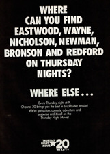 1986 Vintage Print Ad WTXX-TV 20 Thursday Night Movie Eastwood Wayne Nicholson picture