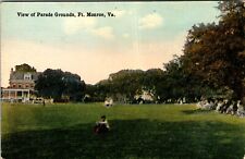 Monroe Virginia Parade Grounds Historic Bldgs Antique Postcard Boy in field picture