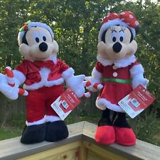 Mickey & Minnie Mouse Christmas Disney Plush Standing Porch Greeters Gemmy 18
