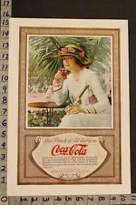 1917 FOOD POP SODA GLASS COCA-COLA TENNIS COURT BEAUTY COMPANIES DRINK AD SM86 picture