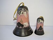 Vintage Hozoni Pottery Made By American Indians 2 Bells 6