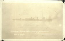 RPPC WWI Japanese Torpedo boat with Grand Fleet ~ real photo postcard sku289 picture