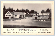 c1960s Tourotel Asheville North Carolina Restaurant Vintage Postcard Map picture