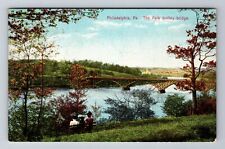 Philadelphia PA-Pennsylvania, The Park Trolley Bridge, Antique Vintage Postcard picture