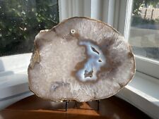 Rare Polished Blue Agate and Quartz Slice from Brazil (10.5 Lbs) picture