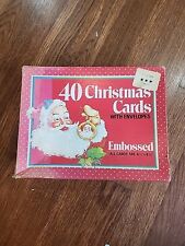 Vintage Embossed Christmas Cards In Santa Box picture