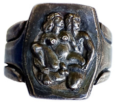 200 BC Ancient Roman Authentic Senatorial Erotic Silver Ring Wearable Artifact picture
