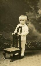ZZ792 Vtg Photo RPPC BEAUTIFUL BOY IN SAILOR SUIT c Early 1900's picture