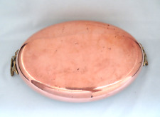 Vintage Copper Oval Au Gratin Saute Pan  12