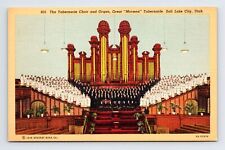 c1938 Postcard Salt Lake City UT Utah Great Morman Tabernacle Choir & Organ picture