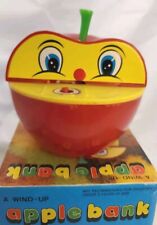 Vintage APPLE Coin Bank Plastic WIND-UP With Box & Working  picture