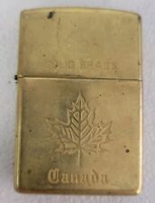 Vintage 2001 Zippo Lighter Solid Brass Engraved Canada Ontario picture