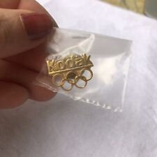 all gold Kodak Olympic rings vintage lapel pin picture