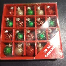20 Mini Glass 1 Inch Christmas Ornaments Holiday Decorations Walgreens picture