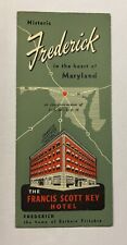 1950'S FREDERICK, MD FOLDOUT TRAVEL BROCHURE & MAP ~ FRANCIS SCOTT KEY HOTEL picture
