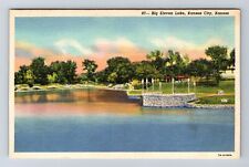 Kansas City KS-Kansas, Big Eleven Lake, Antique, Vintage Postcard picture