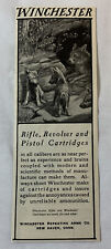 1907 WINCHESTER print ad ~ RIFLE, REVOLVER AND PISTOL CARTRIDGES Wolves picture