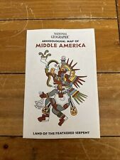 1968 MIDDLE AMERICA National Geographic Fold out Map Mayan Aztec picture