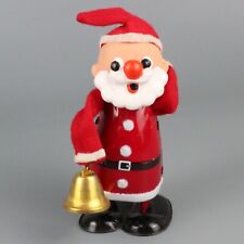 Vintage Santa Claus mechanical wind up walking bell ringing Tin Toy JAPAN Works picture