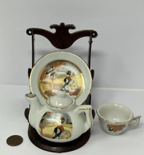 Vintage Porcelain Hand Painted Geisha Girl Mini Tea Set Japan Miniature 4 Peice picture
