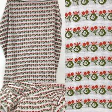 Vintage 70s stretch jersey knit pear cherry mod fruit fabric 61