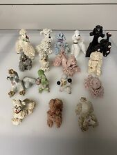 LARGE LOT OF VINTAGE POODLE FIGURINES - SOME SPAGHETTI AND PORCELAIN - 16 picture