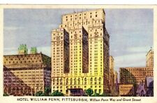 ca 1948 linen postcard; Hotel William Penn, Pittsburgh, PA; via air mail [310 picture