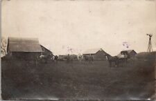 Beaman Iowa RPPC Family Farm Scene Barns Horses Carriage 1909 Postcard B21 picture