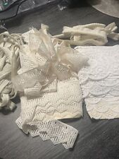 Lot Of F Fabric Lace And Cording Lace Is In Ivory picture