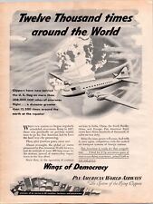 VINTAGE 1944 PAN AMERICAN WORLD AIRWAYS PRINT AD picture