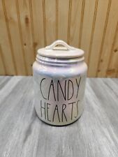 Rae Dunn 8x4in Ceramic Candy Hearts Canister CC01B22010 picture
