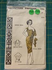 Vintage Polynesian Pattern 108 Women’s Sarong Dress Very Rare Size 14 1960s picture