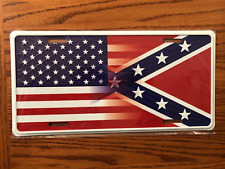 U.S.A./C.S.A. Battle Blended Hybrid Flag License Plate New picture