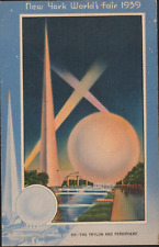 1939 WORLDS FAIR The Trylon and Perisphere New York Postcard picture