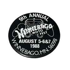 9th Annual Winnebago Moto Fest Vintage Pinback Button 1988 picture