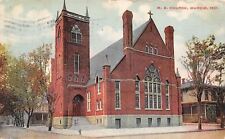Muncie Indiana~United Methodist Episcopal Church~Neighborhood c1910 Postcard picture