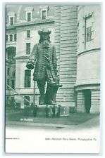 POSTCARD William Penn Statue Philadelphia PA Pennsylvania Green Toned Card picture
