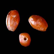 CERTIFIED AUTHENTIC Ancient Roman or Earlier Agate Stone Bead Deep Orange wCOA picture
