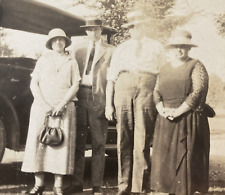 Antique Vintage 1910s Men Woman Car Family Fashion Original Real Photo P11d17 picture