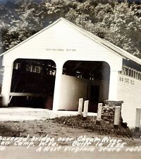 RPPC Covered Bridge West Virginia 1920s Cheat River US RT 50 Dawson Camp PCBG6E picture