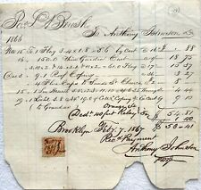 Antique 1866 Handwritten Receipt For Landscaping Work Done in Brooklyn, NY picture
